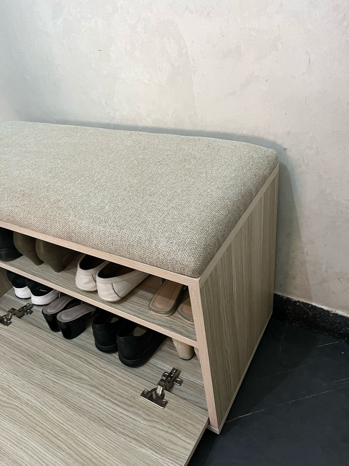 Banc de Rangement à Chaussures avec Assise Confortable